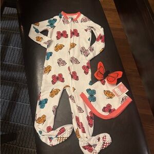 Butterfly Print baby girl pajama set